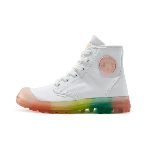 Palladium Pampa Hi Icecream Breathable Wear-Resistant Slip-Resistant Lightweight High-Top Canvas Shoes Unisex White