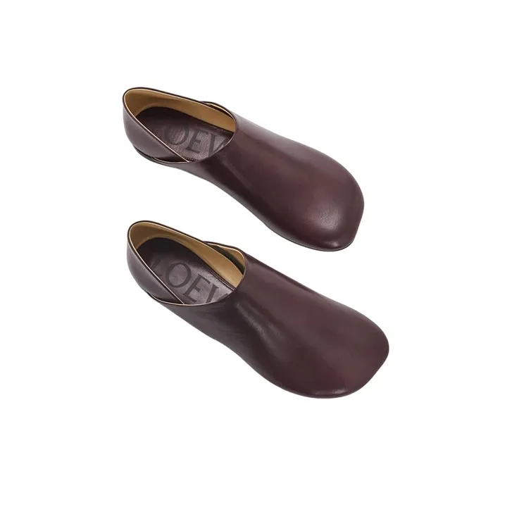 LOEWE Toy Flat Shoes Women's Burgundy-3