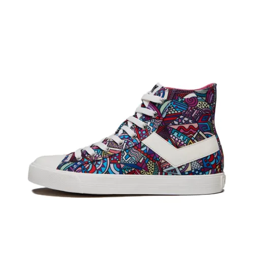 Pony Shooter High Canvas Shoes White Label WMNS Multicolor