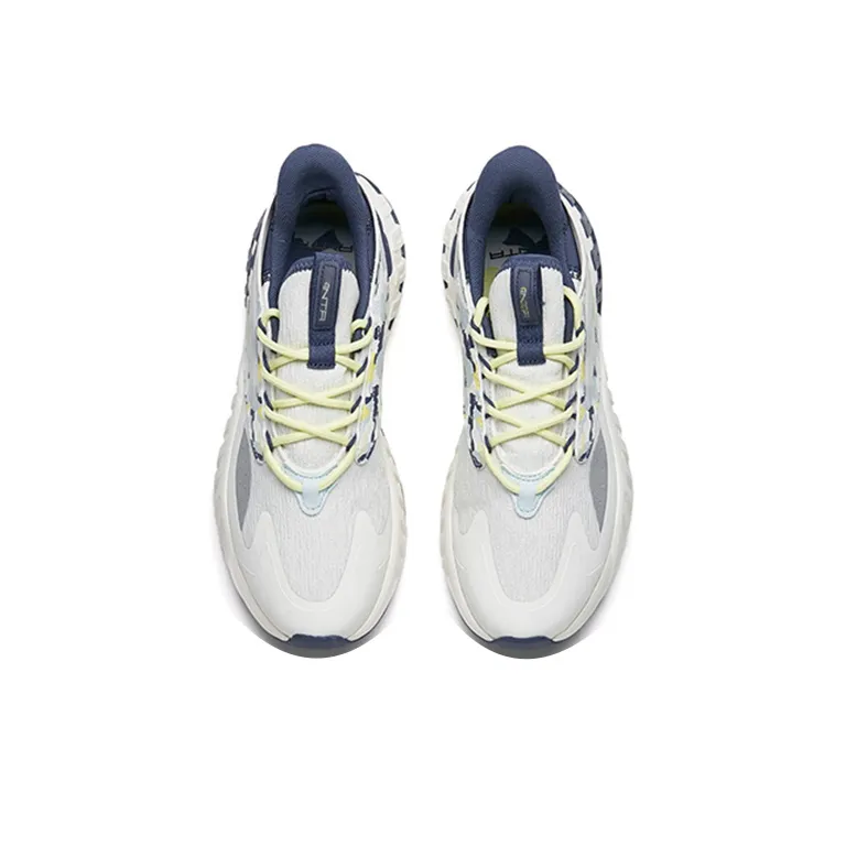 Anta Cushioning Anti-Slip And Wear-Resistant Low-Top Chunky Sneakers Men's White Blue-3