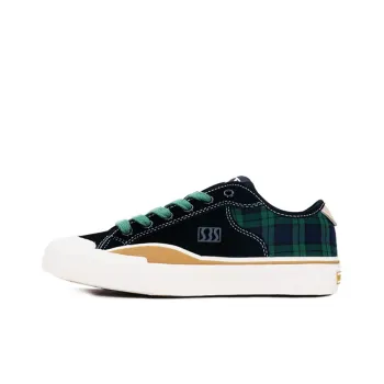 SEW BY SOU EST Collection Low Top Canvas Shoes Unisex Green Plaid