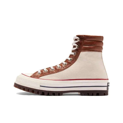 Converse Chuck Taylor All Star 1970s Trek Platform Anti-Slip Wear-Resistant High-Top Canvas Shoes Ecru