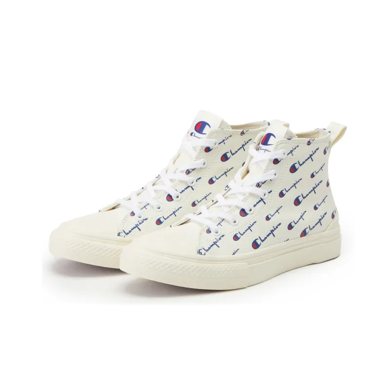 Champion Campus Anti-Slip Wear-Resistant High-Top Canvas Shoes Unisex White-1