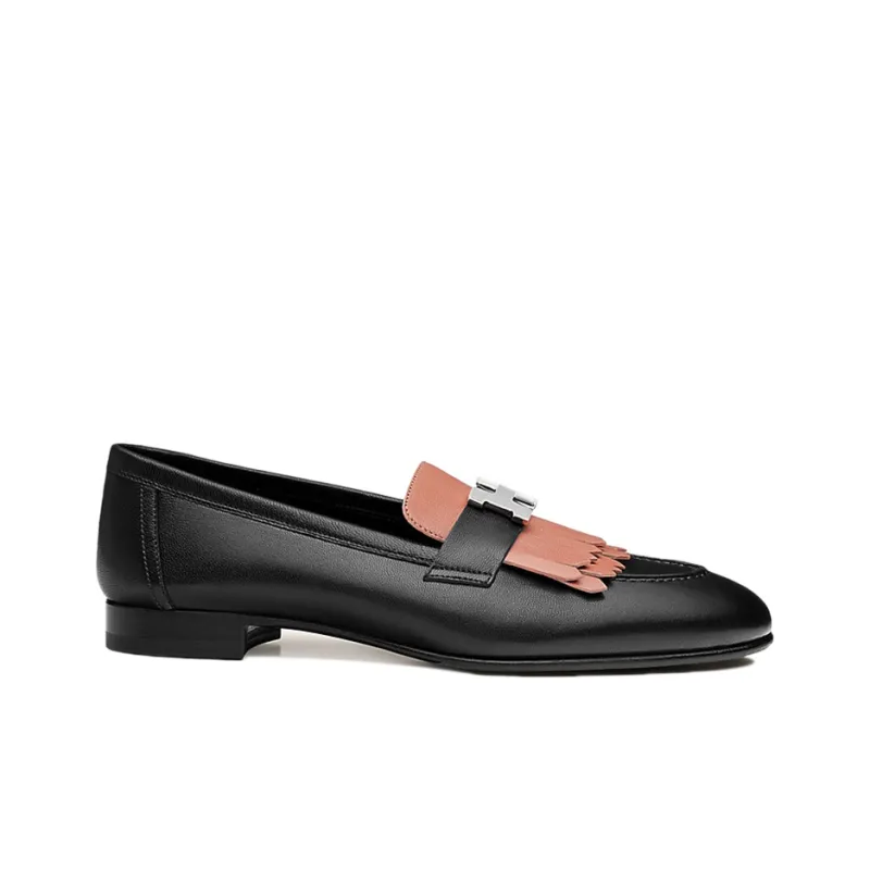 HERMES Royal Loafer Women's Casual Shoes Women's Black Brown-1