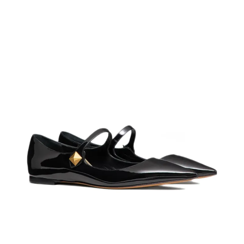 Valentino TIPTOE Flat Shoes Women's Black-2