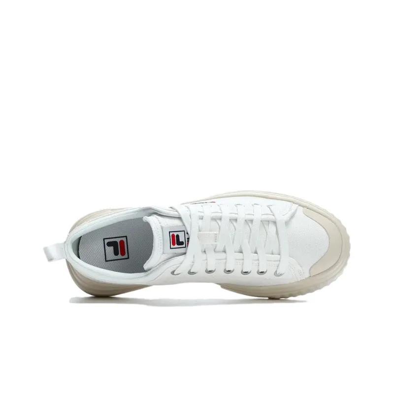 FILA LOOP Anti Slip And Wear Resistant Lightweight Cushioning Low Top Canvas Shoes Men's Sail White-2