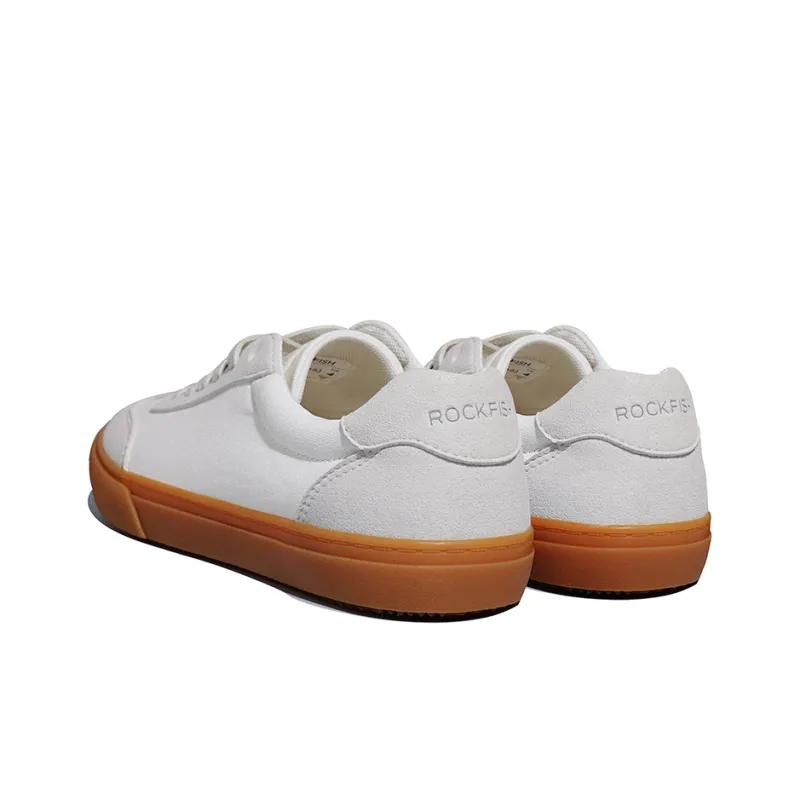 Rockfish Waterproof Anti Slip And Wear Resistant Lightweight Low Top Canvas Shoes Men's White Gray-3