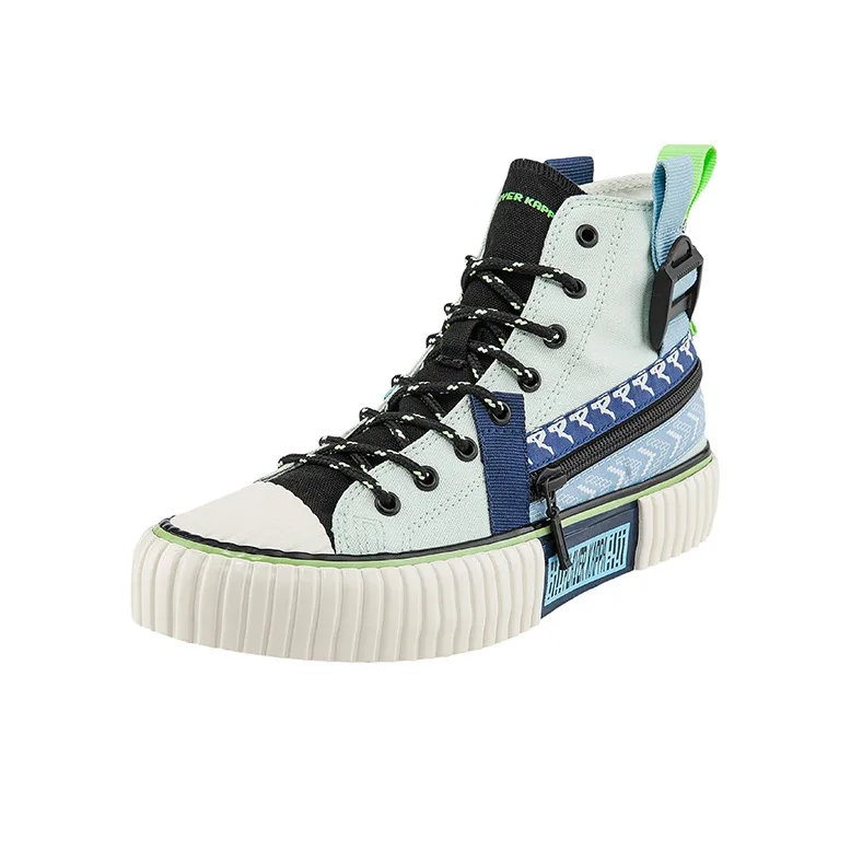 Kappa Gamer DJ Coverage Wear Resistant High Top Canvas Shoes Unisex Sail Blue-1