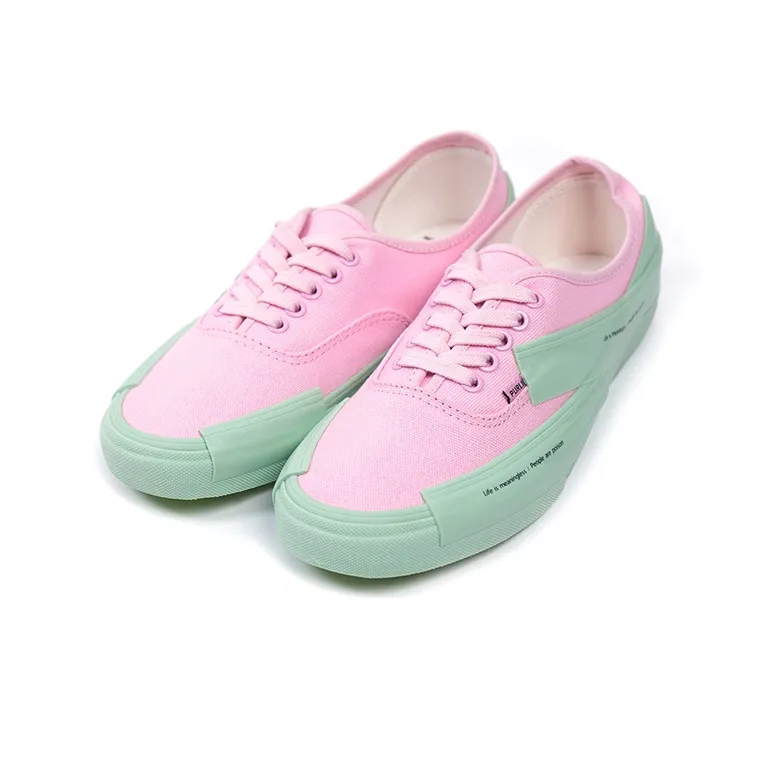 CONP Canvas Shoes Unisex Low Top Pink/Green-2