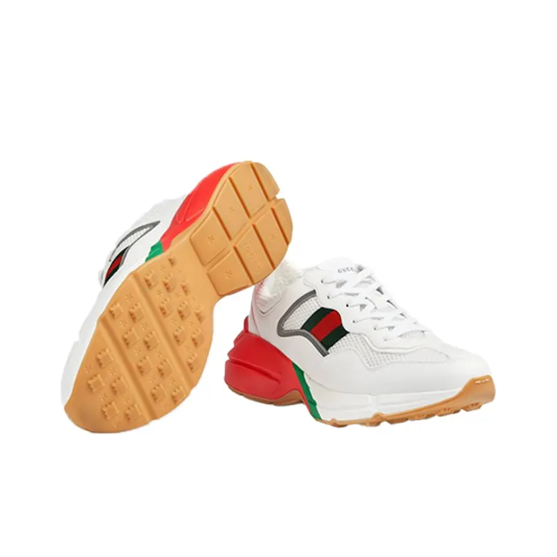 GUCCI Rhyton Daddy Shoes White Red Green Reflective-5