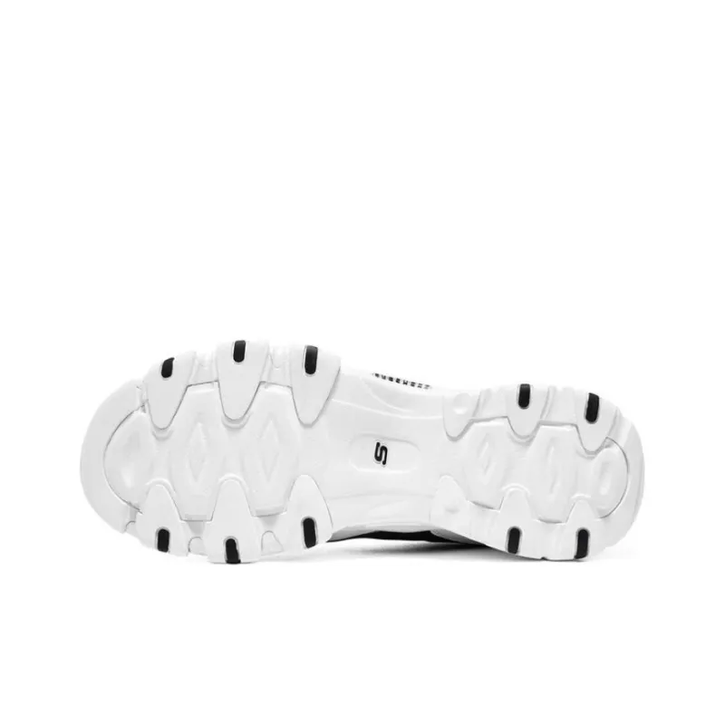 Skechers D'LITES 2.0 2.0 Cushioning Wear Resistant Low Top Chunky Sneakers Men's White Black-5