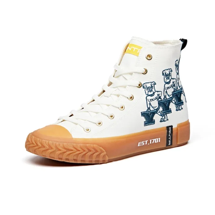 YELU x Anta Durable Breathable High Top Canvas Shoes Men's White-2