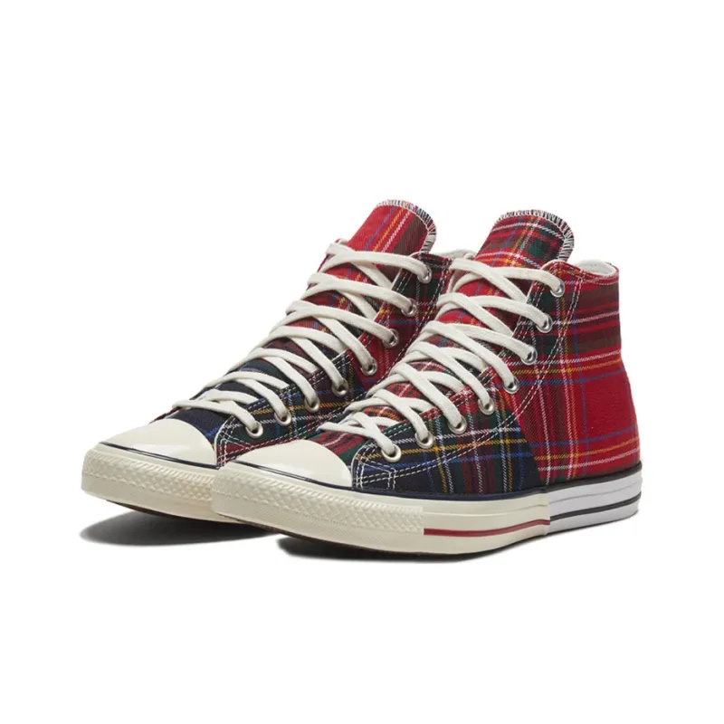 Converse Chuck Taylor All Star Hi Tartan Red Green Split-2