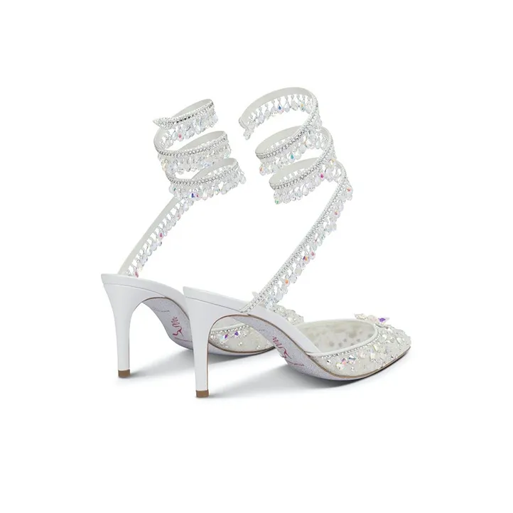 René Caovilla Embellished Pointed Pumps-3