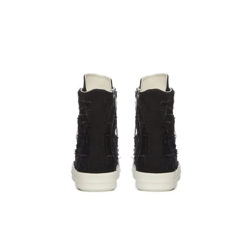 Rick Owens DRKSHDW Slashed Sneaks Black Milk-3