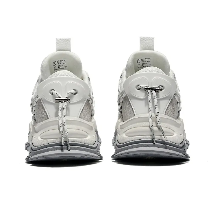 Masongarments Shark Tooth No. 2 Height Increasing Lightweight Low Top Chunky Sneakers Unisex White Gray-4