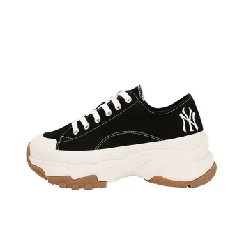 MLB Chunky High Low New York Yanker Anti Slip Wear Resistant Low Top Canvas Shoes Unisex Black