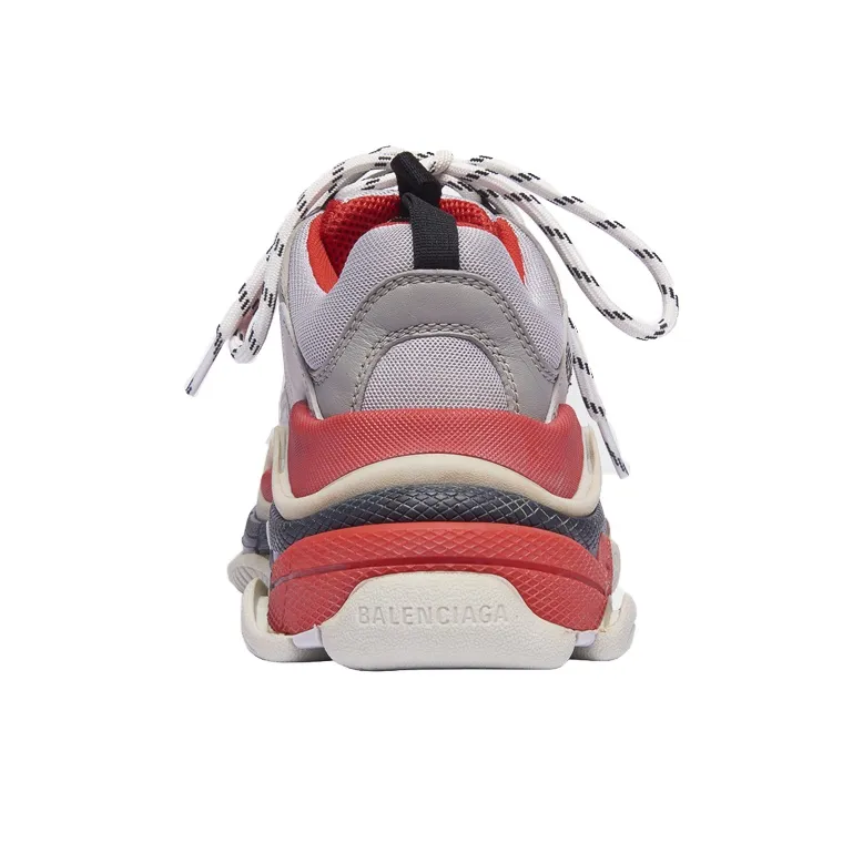Balenciaga Triple S Red Grey Women's-4