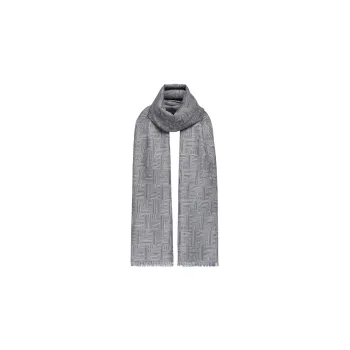 FENDI Monogrammed Fringed Edge Scarf