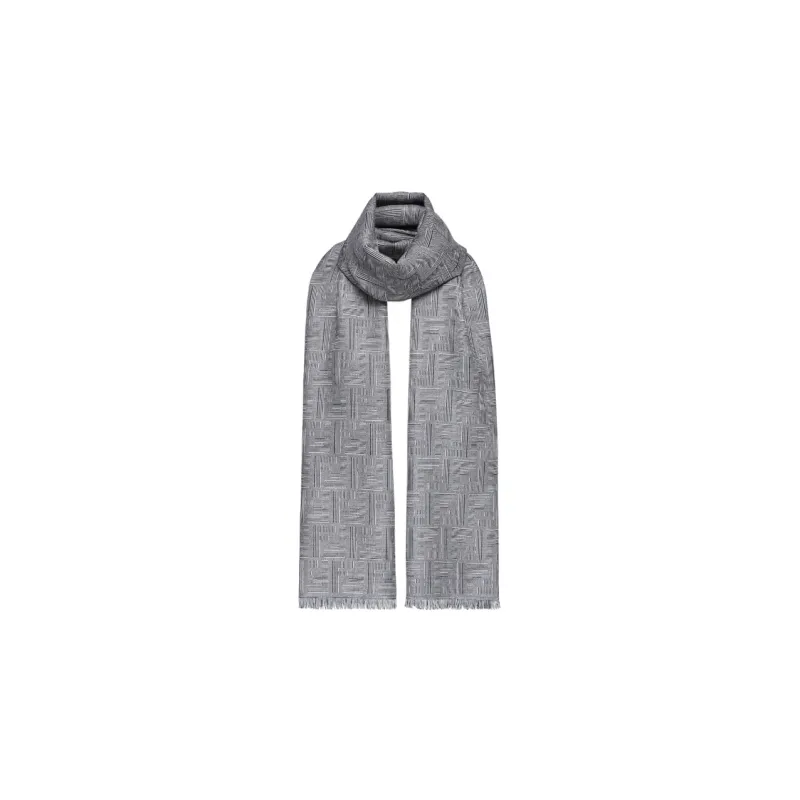 FENDI Monogrammed Fringed Edge Scarf-0