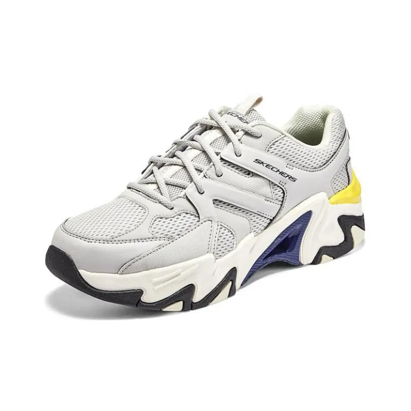 Skechers Stamina V3 Mecha Shoes Third Generation Anti Slip Wear Resistant Low Top Chunky Sneakers Men's White Gray-2
