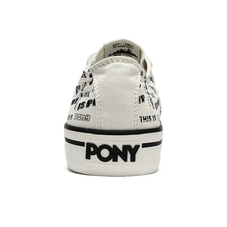 PONY Shooter Abrasion Resistant Low Top Canvas Shoes Unisex White-3