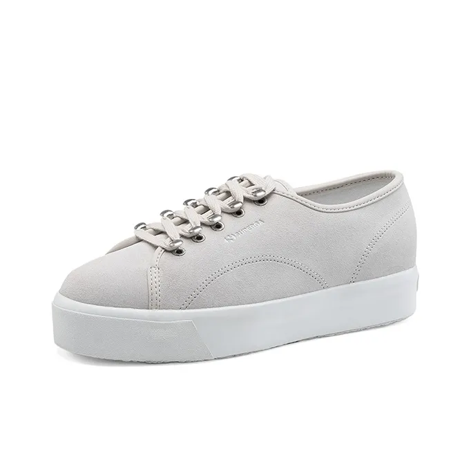 SUPERGA Slip Resistant, Abrasion Resistant, Thermal, Height Increasing Low Top Canvas Shoes Women's Gray-2