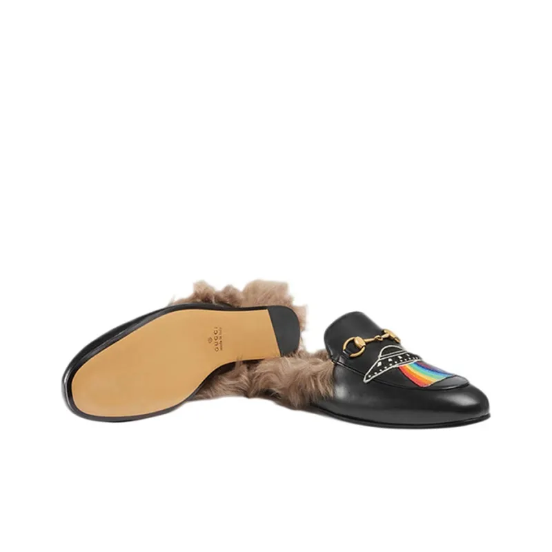 GUCCI Princetown Wrap-toe Slippers Women's Black-5