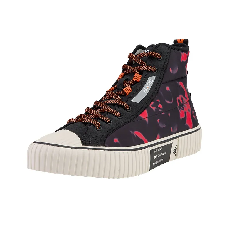 Kappa MARS Abrasion Resistant Coverage High Top Canvas Shoes Unisex Black-1