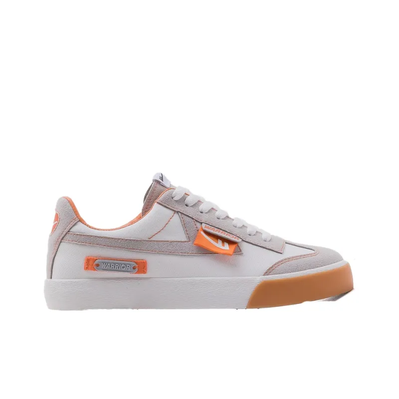 Warrior Ulzzang Trendy Versatile Lightweight Low Top Canvas Shoes Unisex White Gray Orange-1