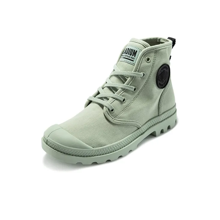 Palladium Pampa Hi Twill Breathable Wear Resistant Slip Resistant High Top Canvas Shoes Women's Mint-1