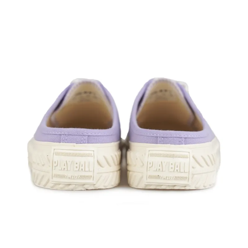 MLB Playball Mule Anti Slip Wear Resistant Low Top Canvas Shoes Unisex Violet-3