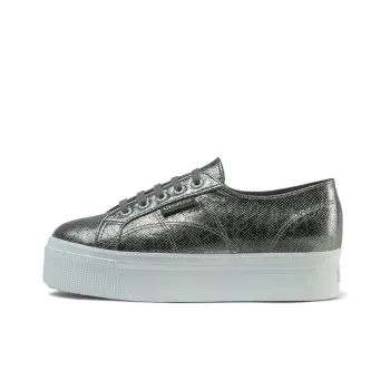 SUPERGA Trendy Versatile Height Increasing Platform Low-Top Canvas Shoes Women's Dark Gray
