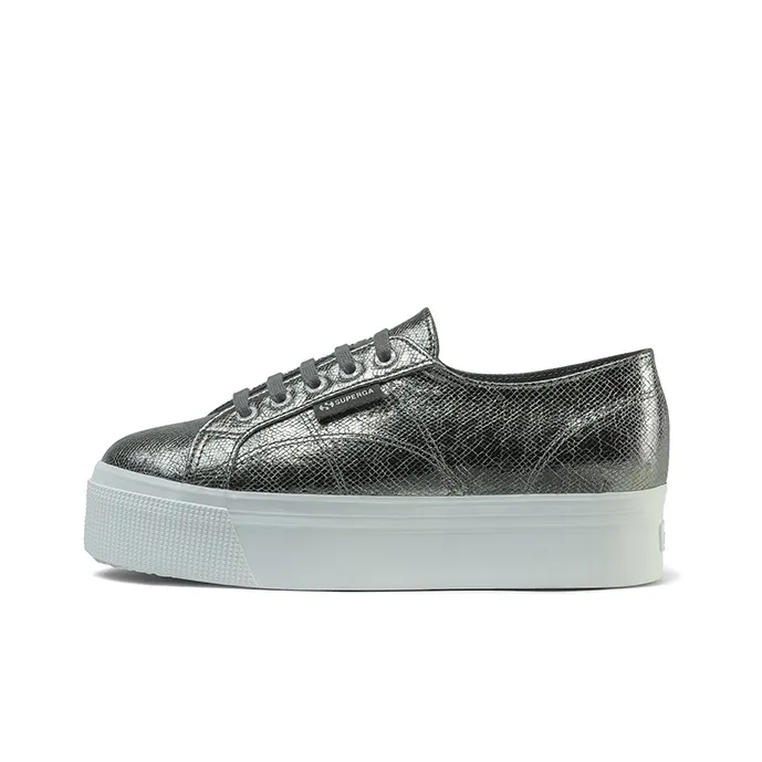 SUPERGA Trendy Versatile Height Increasing Platform Low-Top Canvas Shoes Women's Dark Gray-0