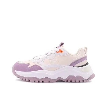 FILA Fashion Sneakers Transpose Cushioning Anti Slip And Wear Resistant Low Top Chunky Sneakers Women's Beige Purple