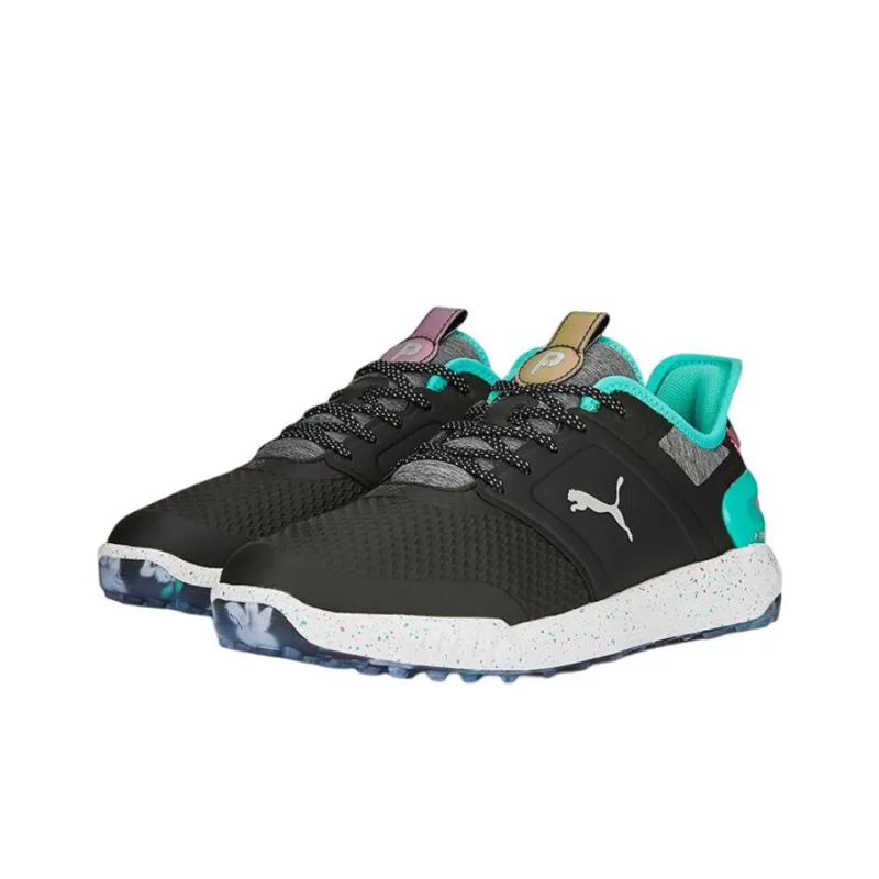 PUMA Ignite Elevate Anti Slip Wear Resistant Low Top Golf Shoes Men's Black Green-1