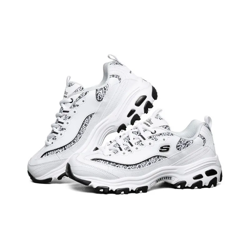Skechers D'Lites 1.0 Low Top Sneakers White/Black Women's-2