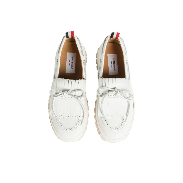 THOM BROWNE· Flat Shoes Women's White Brown-2