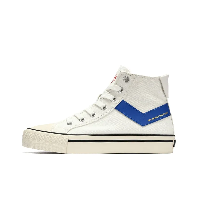 Pony Canvas Shoes Unisex High Top White/Royal Blue-0