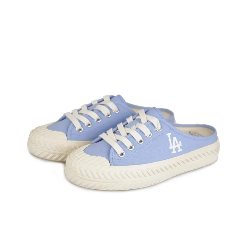 MLB Playball Mule Anti Slip Wear Resistant Low Top Canvas Shoes Unisex Blue-2