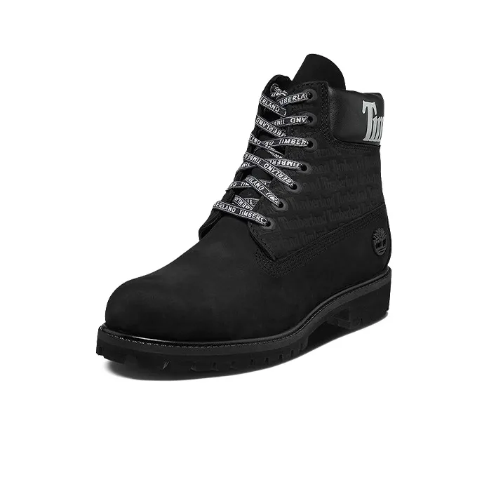 Timberland 6 Inch Premium Logo Wide Fit Boots 'Black Nubuck'-1