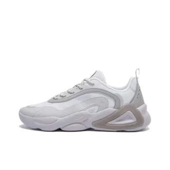 XTEP Slip Resistant, Abrasion Resistant, Breathable Low Top Chunky Sneakers Men's White Gray