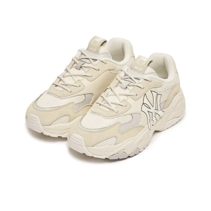 MLB Big Ball Chunky Lite SD Cushioning Anti Slip Wear Resistant Breathability Low Top Chunky Sneakers Unisex Khaki-2