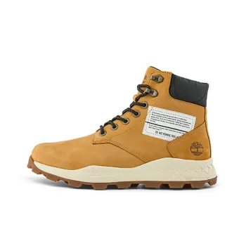 Timberland 6 Inch Brooklyn Side Zip Boots 'Wheat Nubuck With Black Padded Collar'