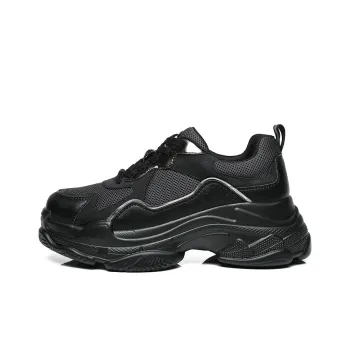 EVERAU Chunky Sneakers Women's Low Top Black