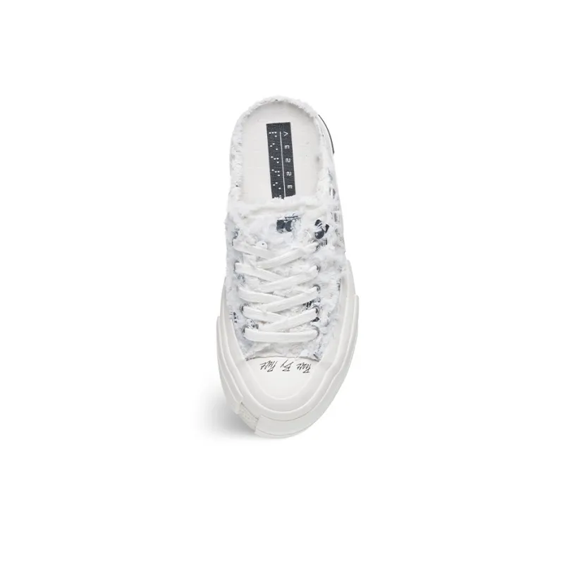 VESSEL Swan Dreams Low Top Canvas Shoes Unisex White Silver-3