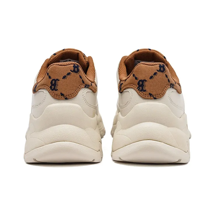 MLB Big Ball Chunky Dia Monogram Low Top Chunky Sneakers Unisex Beige Yellow-3