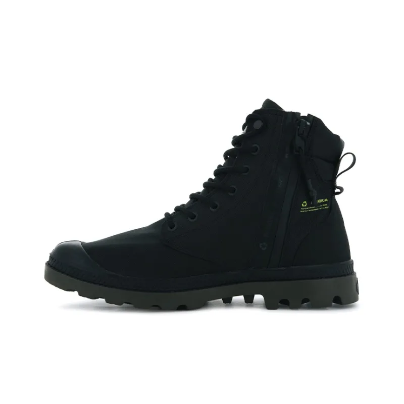 Palladium Pampa Sc Recycle WP+N Anti-Slip And Wear-Resistant Water-Resistant High-Top Canvas Shoes Unisex Black-0