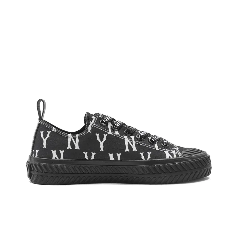 MLB Playball Monogram Durable Breathable Low Top Canvas Shoes Unisex Black-1