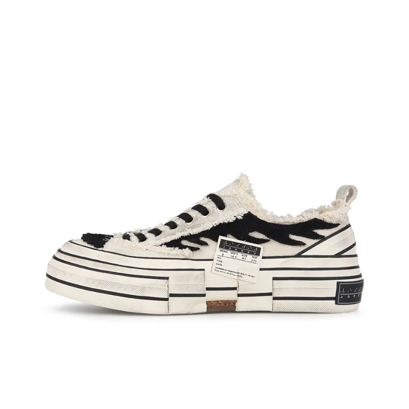 XVESSEL Canvas Shoes Unisex Low Top Black/White-0